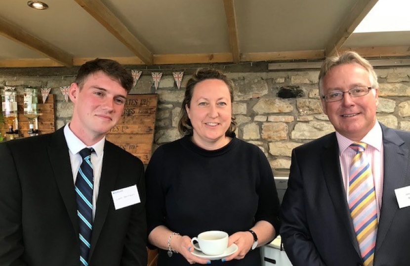 Anne-Marie with (left) Liam Brittain Barclays Agricultural Apprentice and John Pinches Agricultural Regional Director