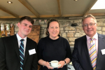 Anne-Marie with (left) Liam Brittain Barclays Agricultural Apprentice and John Pinches Agricultural Regional Director