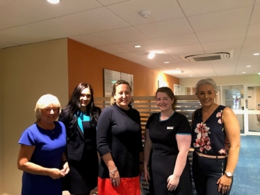 Anne-Marie with Carol Cronin (Far left) and members of Barclays staff