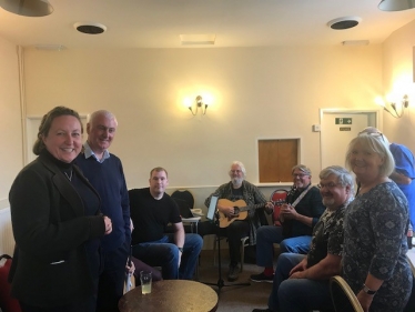 Anne-Marie with Keith Cardigan and Leslie Stephenson and members of the Headway Group