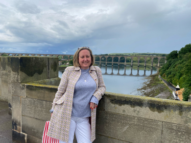 Anne-Marie overlooking the River Tweed